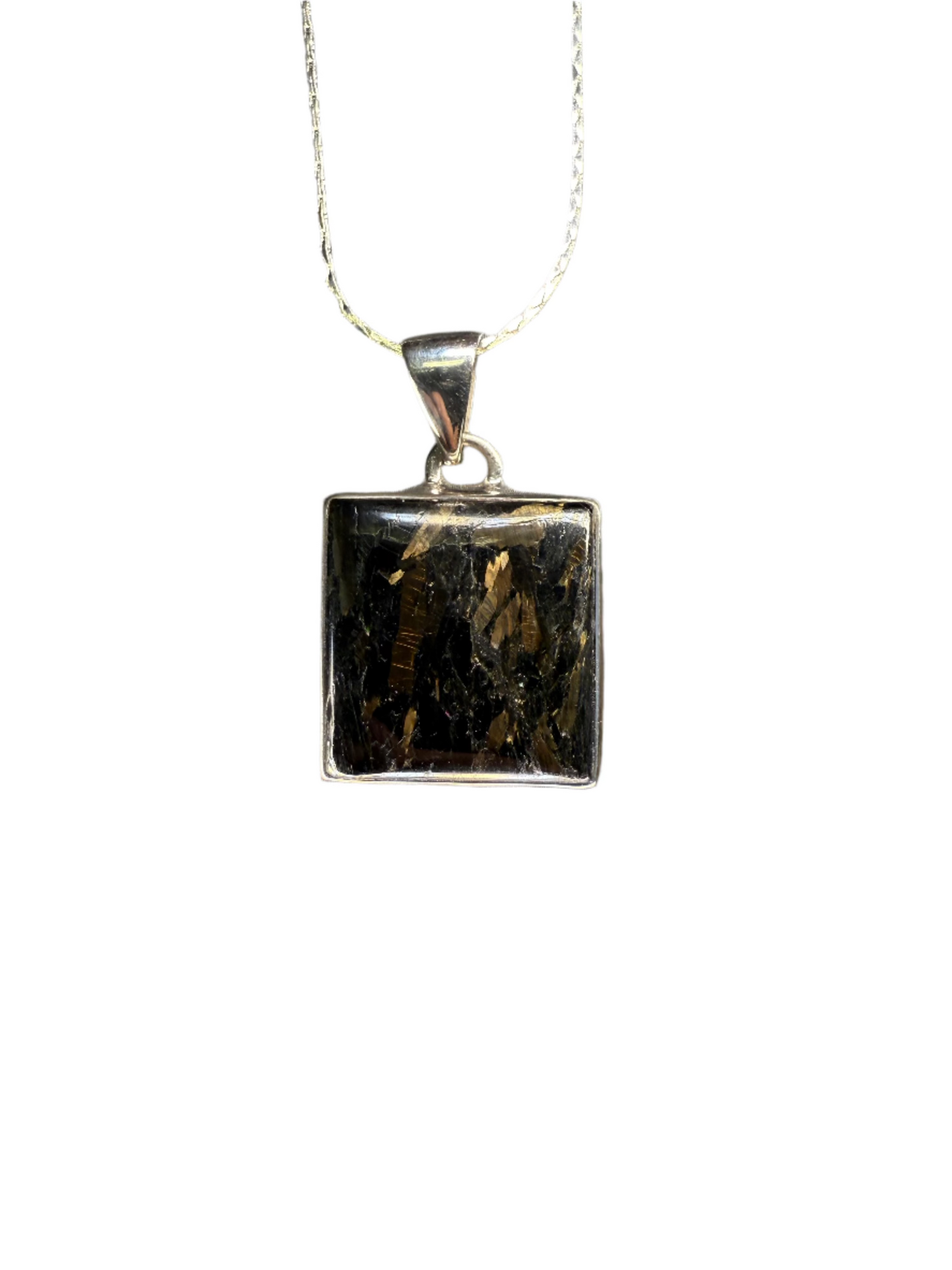 Nuumite Polished Sterling Silver Pendant | Greenland | Med. Square