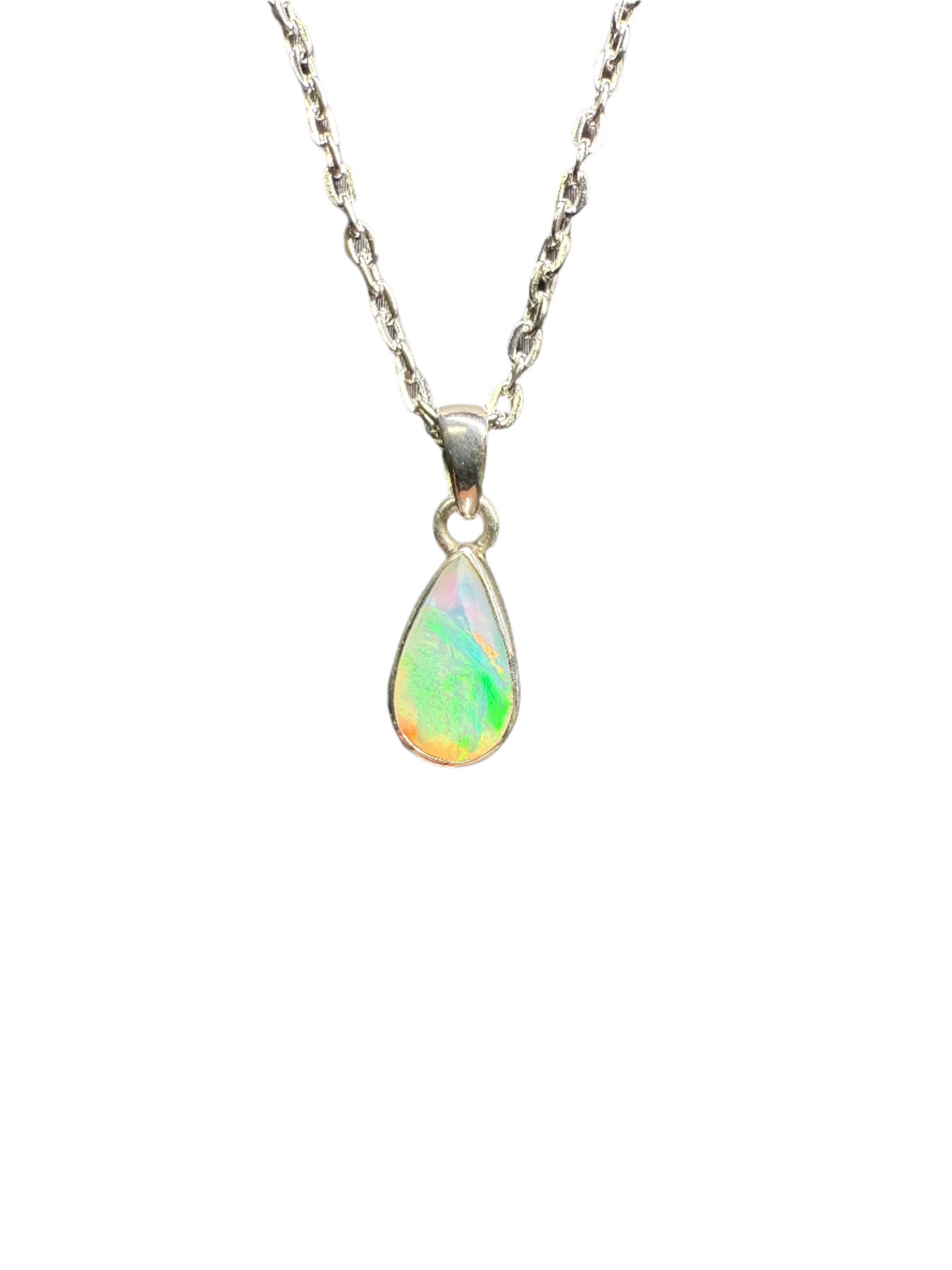 Opal Faceted Sterling Silver Pendant | Ethiopia | Teardrop