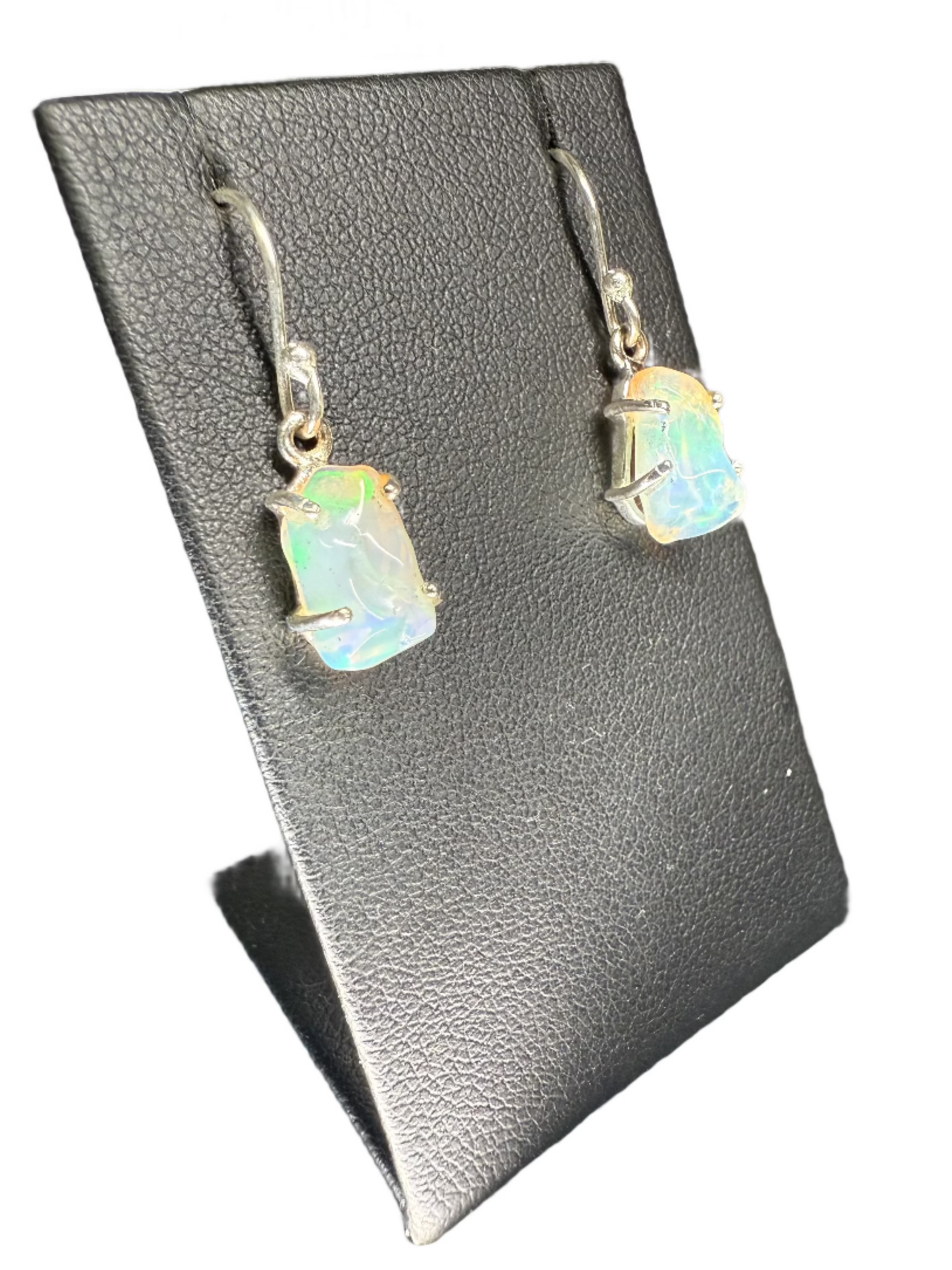 Opal Polished Sterling Silver Dangle Earrings | Ethiopia 2