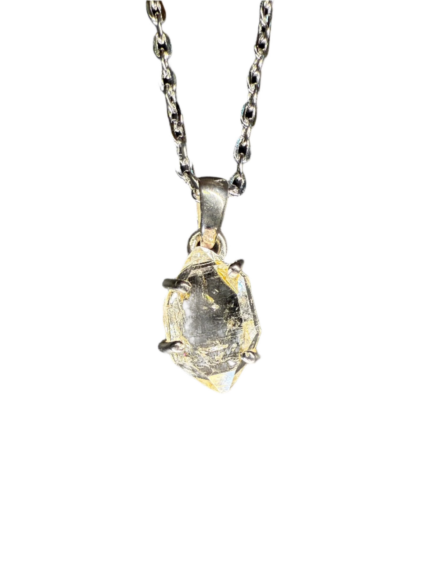 Pakimer Diamond Rough Cut Sterling Silver Pendant | Pakistan