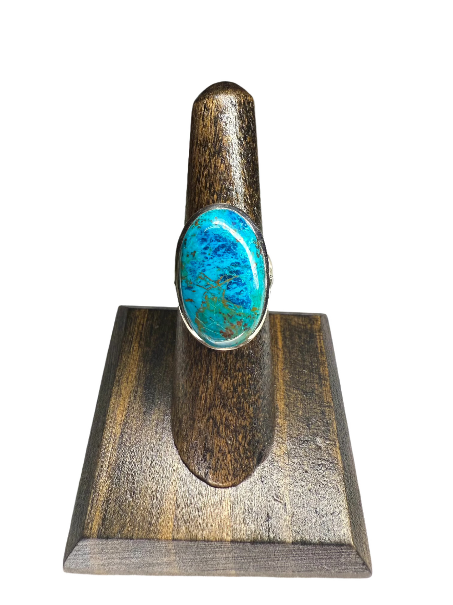 Shattuckite Polished Sterling Silver Ring | Congo | Oval