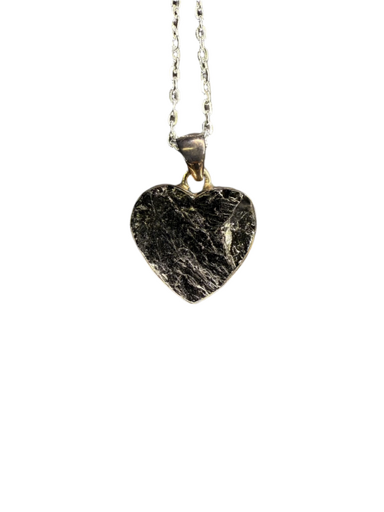 Shungite Sterling Silver Pendant | Russia | Heart