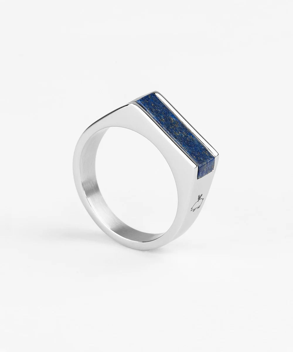 Pig & Hen Lapis Lazuli Signet Ring