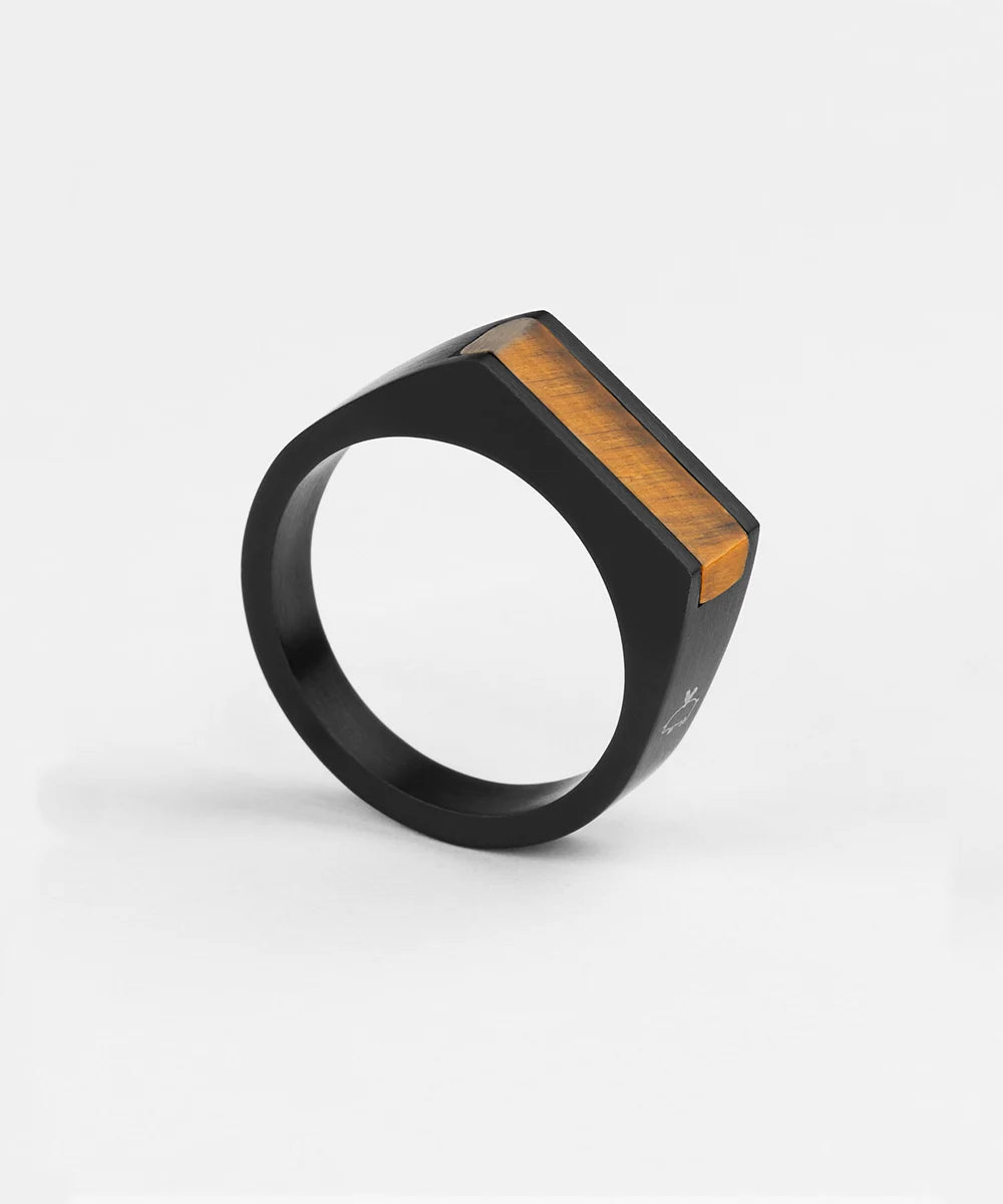 Pig & Hen Tiger's Eye Signet Ring