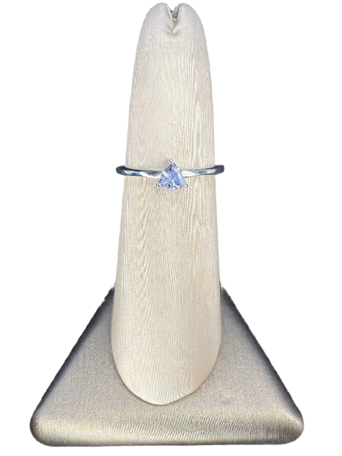 Tanzanite Faceted Sterling Silver Pronged Ring | India | Triangle