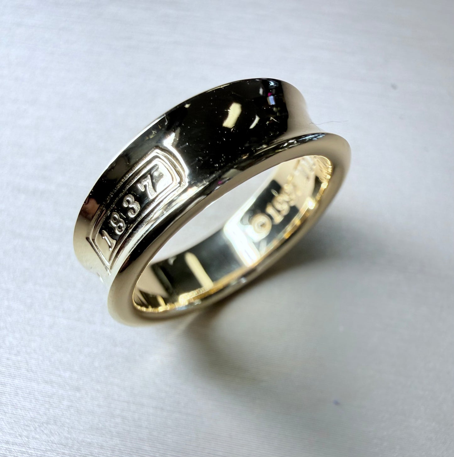 Tiffany & Co. 1837™ Ring – 18K Yellow Gold – Size 6 – Wide Band - SIDE