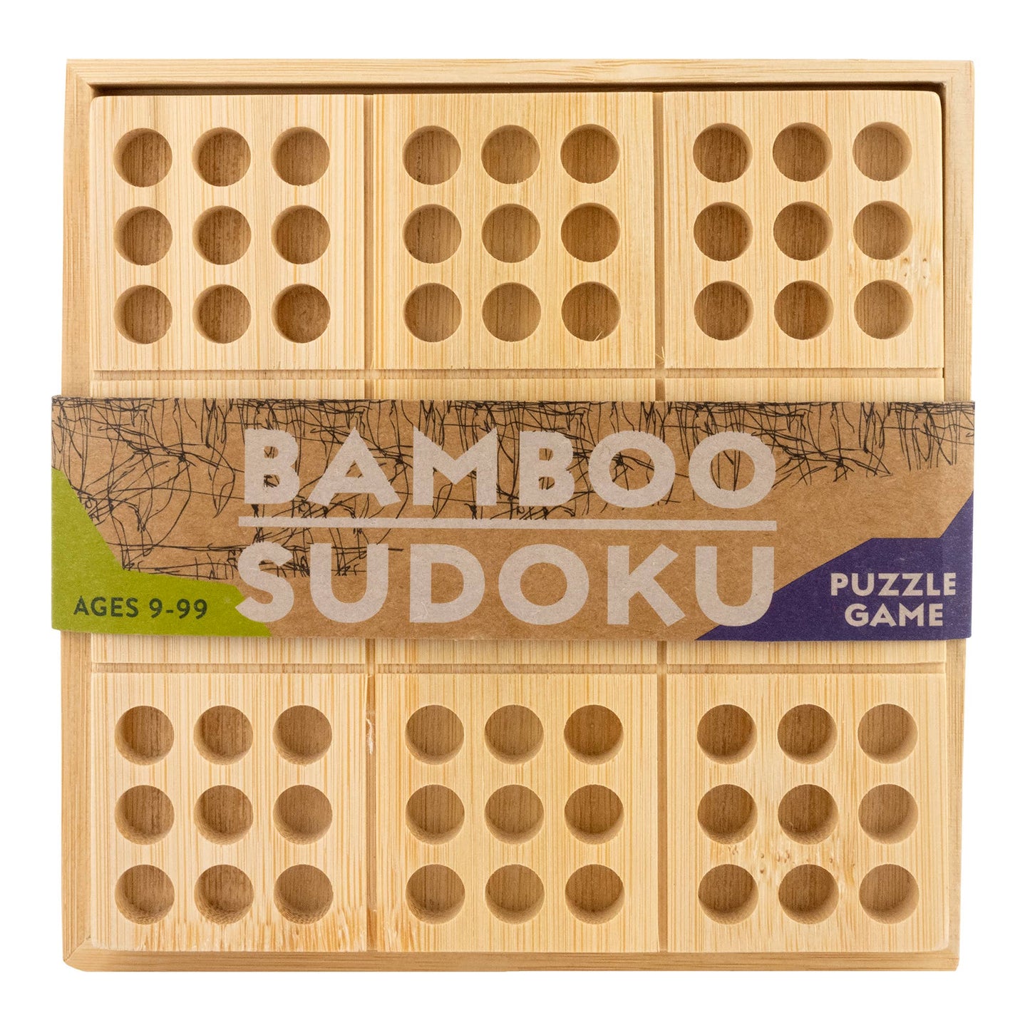 Ecologicals Bamboo Sudoku Board Game, 30 Puzzles