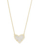 Kendra Scott  - Ari Heart Pendant Necklace Iridescent Drusy - Gold