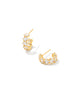 Kendra Scott  - Cailin Crystal Huggie Earrings White CZ (April)- Gold