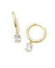 Kendra Scott  - Cailin Single Stone Huggie White Crystal - Gold Earrings