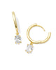 Kendra Scott  - Cailin Single Stone Huggie White Crystal - Gold Earrings