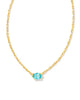 Kendra Scott  - Cailin Pendant Necklace Aqua Crystal (March) - Gold