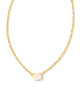 Kendra Scott  - Cailin Pendant Necklace White Iridescent Crystal (October) - Gold