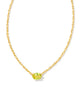 Kendra Scott  - Cailin Pendant Necklace Light Green Crystal (August)- Gold