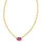 Kendra Scott  - Cailin Pendant Necklace Purple Crystal (February) - Gold