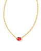 Kendra Scott  - Cailin Pendant Necklace Red Crystal (January)- Gold