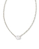 Kendra Scott  - Cailin Pendant Necklace White CZ (April) - Rhodium