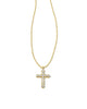 Kendra Scott- Cross Crystal Pendant White Crystal - Gold