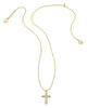 Kendra Scott- Cross Crystal Pendant White Crystal - Gold