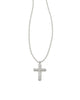 Kendra Scott- Cross Crystal Pendant White Crystal - Rhodium