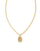 Kendra Scott  - Crystal Letter Pendant Necklace B - Gold