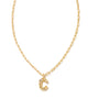 Kendra Scott  - Crystal Letter Pendant Necklace C - Gold