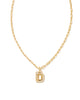 Kendra Scott  - Crystal Letter Pendant Necklace D - Gold