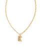 Kendra Scott  - Crystal Letter Pendant Necklace E - Gold