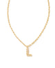 Kendra Scott  - Crystal Letter Pendant Necklace L - Gold