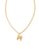 Kendra Scott  - Crystal Letter Pendant Necklace M - Gold