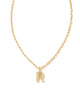 Kendra Scott  - Crystal Letter Pendant Necklace R - Gold