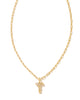 Kendra Scott  - Crystal Letter Pendant Necklace T - Gold