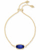 Kendra Scott  - Elaina Adjustable Chain Bracelet Cobalt Cats Eye - Gold