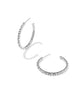 Kendra Scott  - Fate Silver Hoop Earrings White CZ - Rhodium