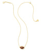 Kendra Scott  - Football Pendant Necklace - Gold and Orange Goldstone