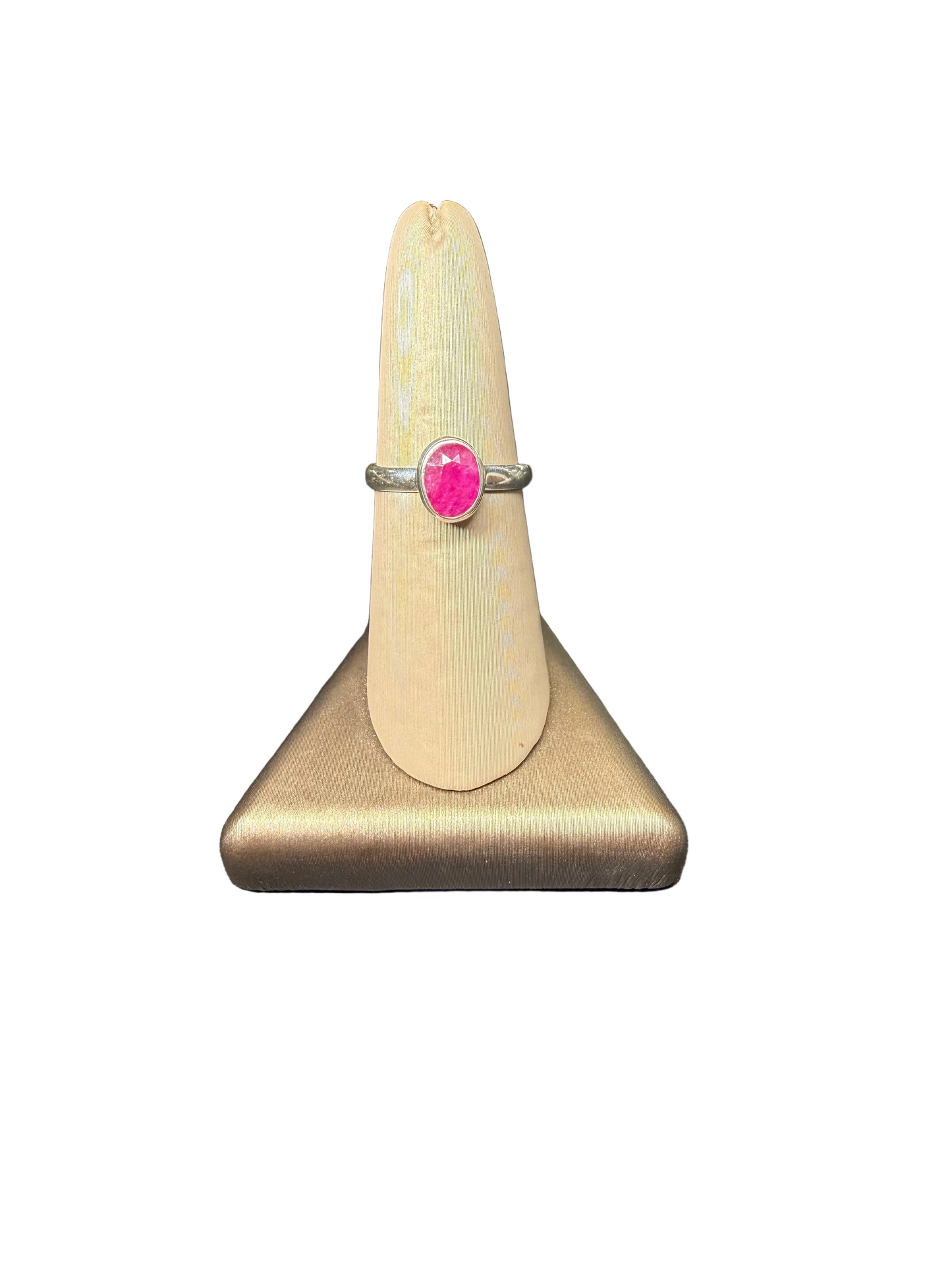 Natural Ruby Sterling Silver Faceted Ring | Africa