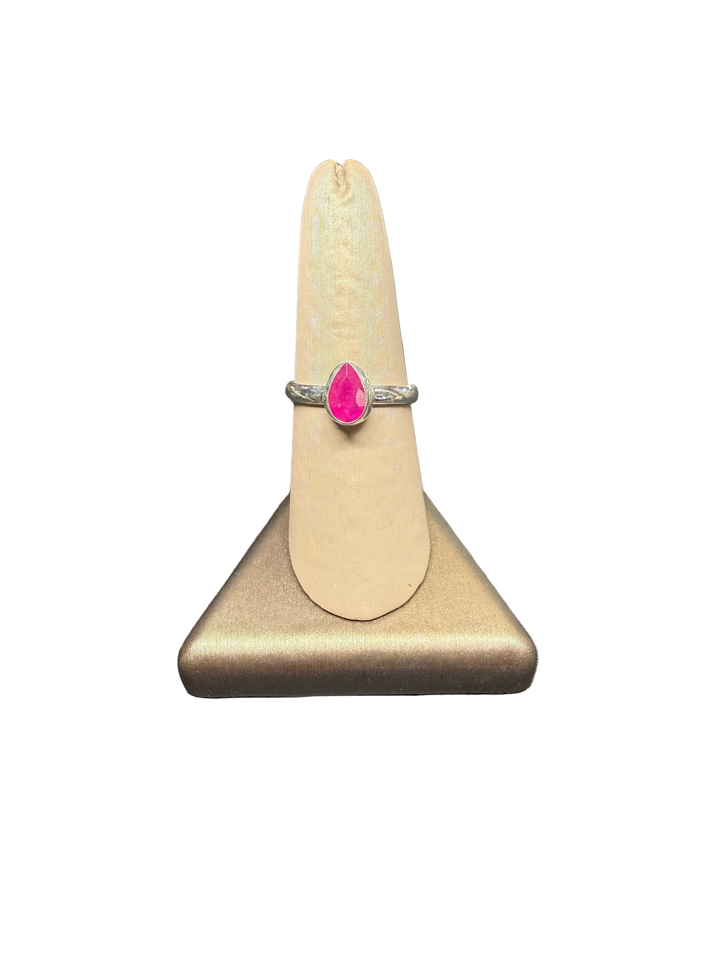 Natural Ruby Sterling Silver Faceted Ring | Africa