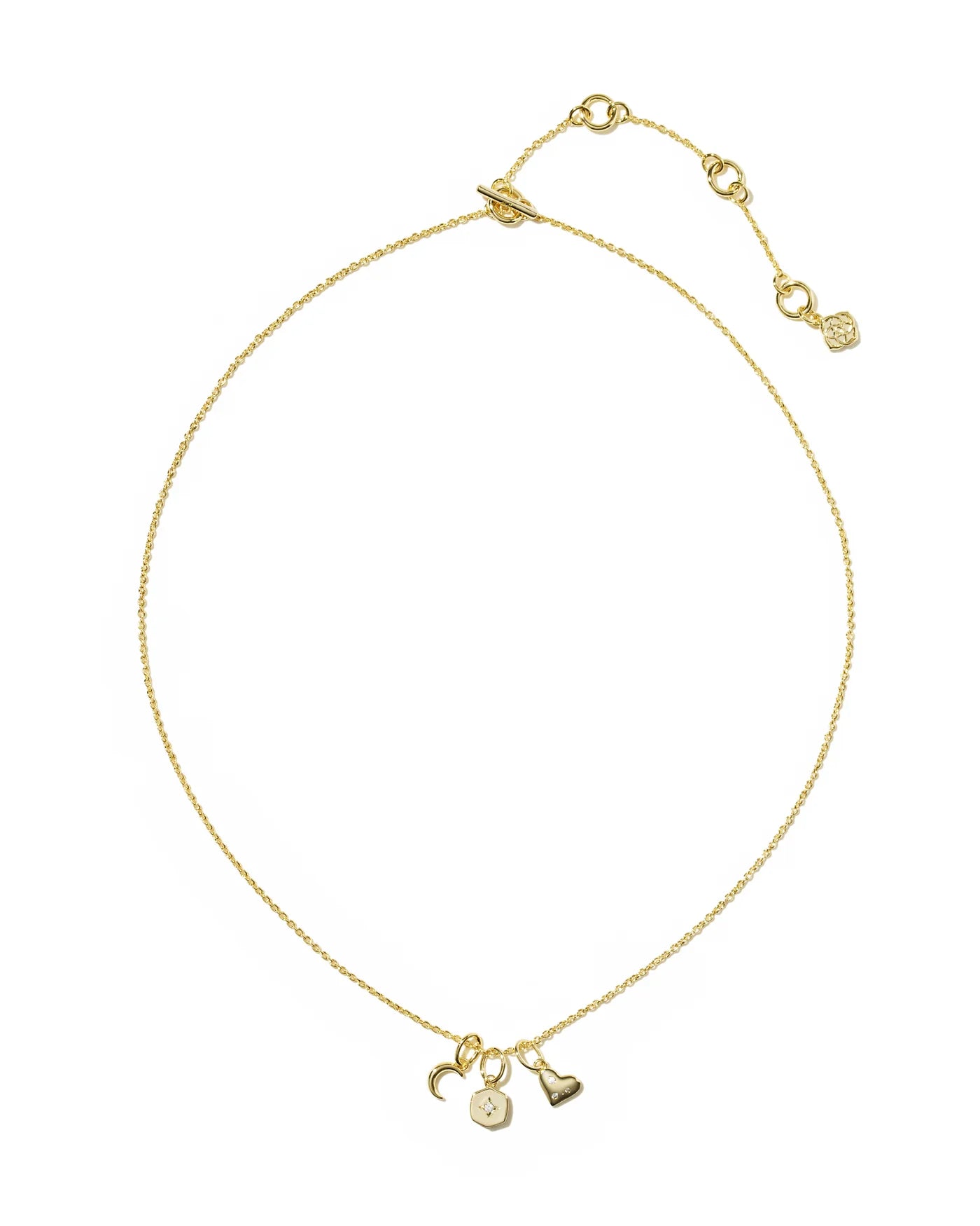 Kendra Scott- Arlene Charm Necklace White CZ- Gold