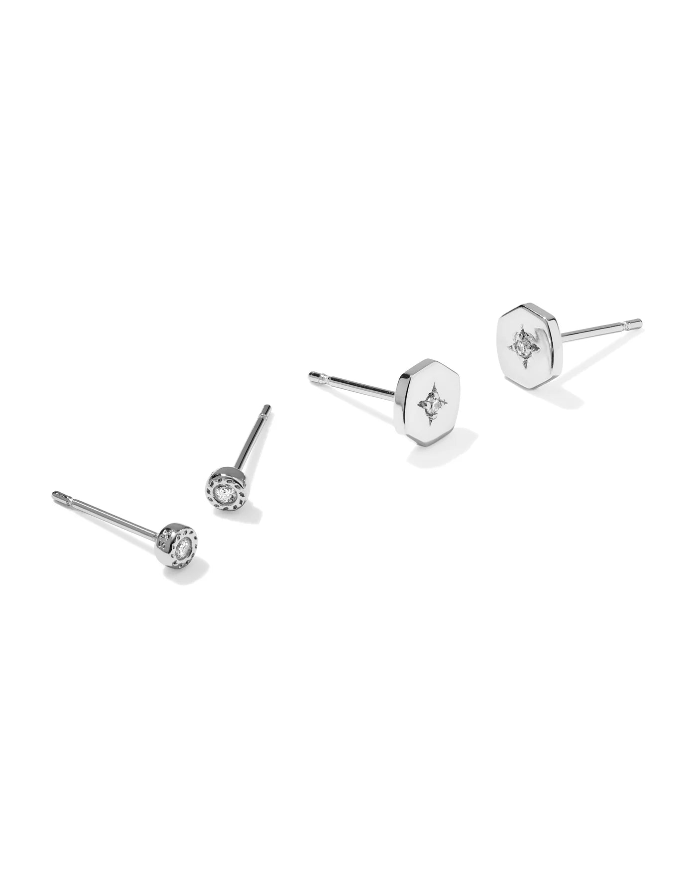 Kendra Scott  - Arlene Stud Earring Set White CZ - Rhodium