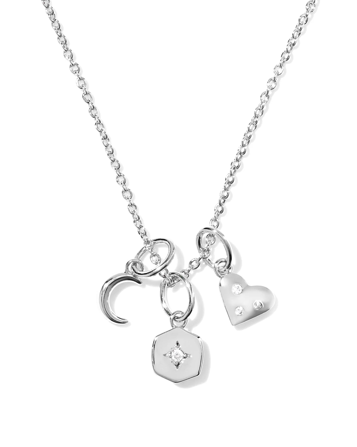 Kendra Scott  - Arlene Charm Necklace White CZ - Rhodium