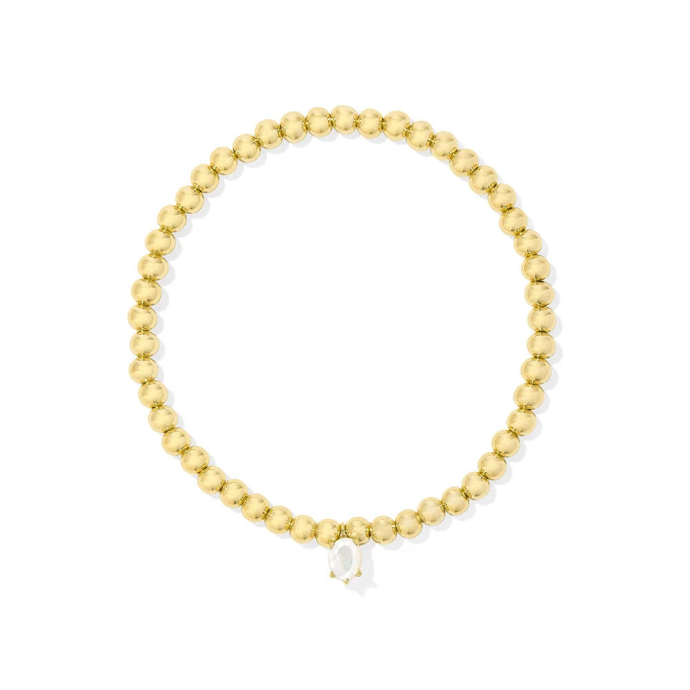 Kendra Scott  - Cailin Stretch Bracelet Ivory Mother of Pearl (June)- Gold