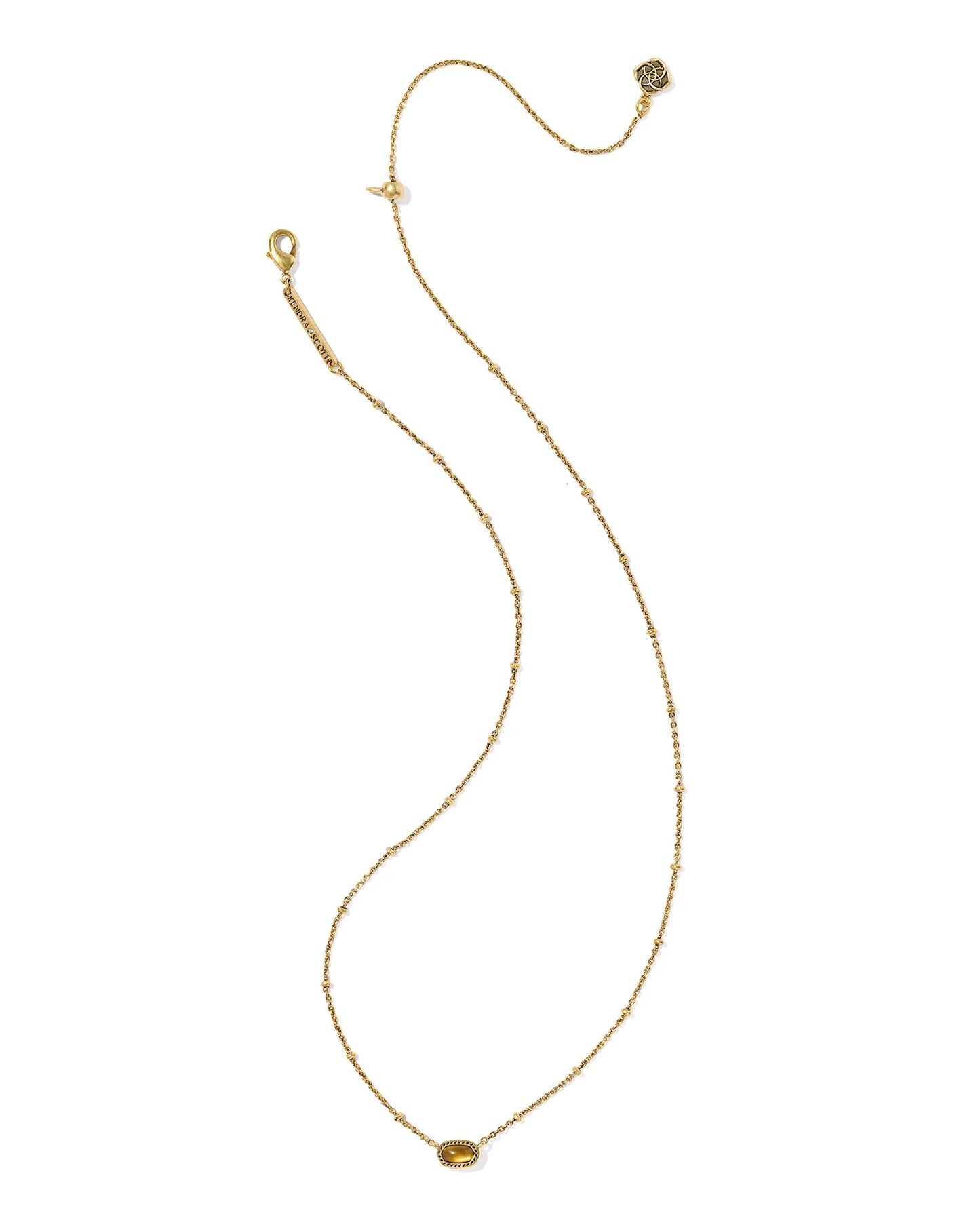 Kendra Scott  - Mini Elisa Satellite Necklace Marbled Amber Illusion- Vintage Gold
