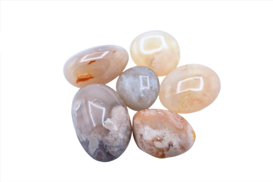 Natural, Hand-Selected Flower Agate Tumbled Stone Individual Pieces
