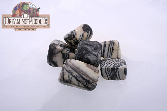 Natural, Hand-Selected Zebra Jasper Tumbled Stone Individual Pieces