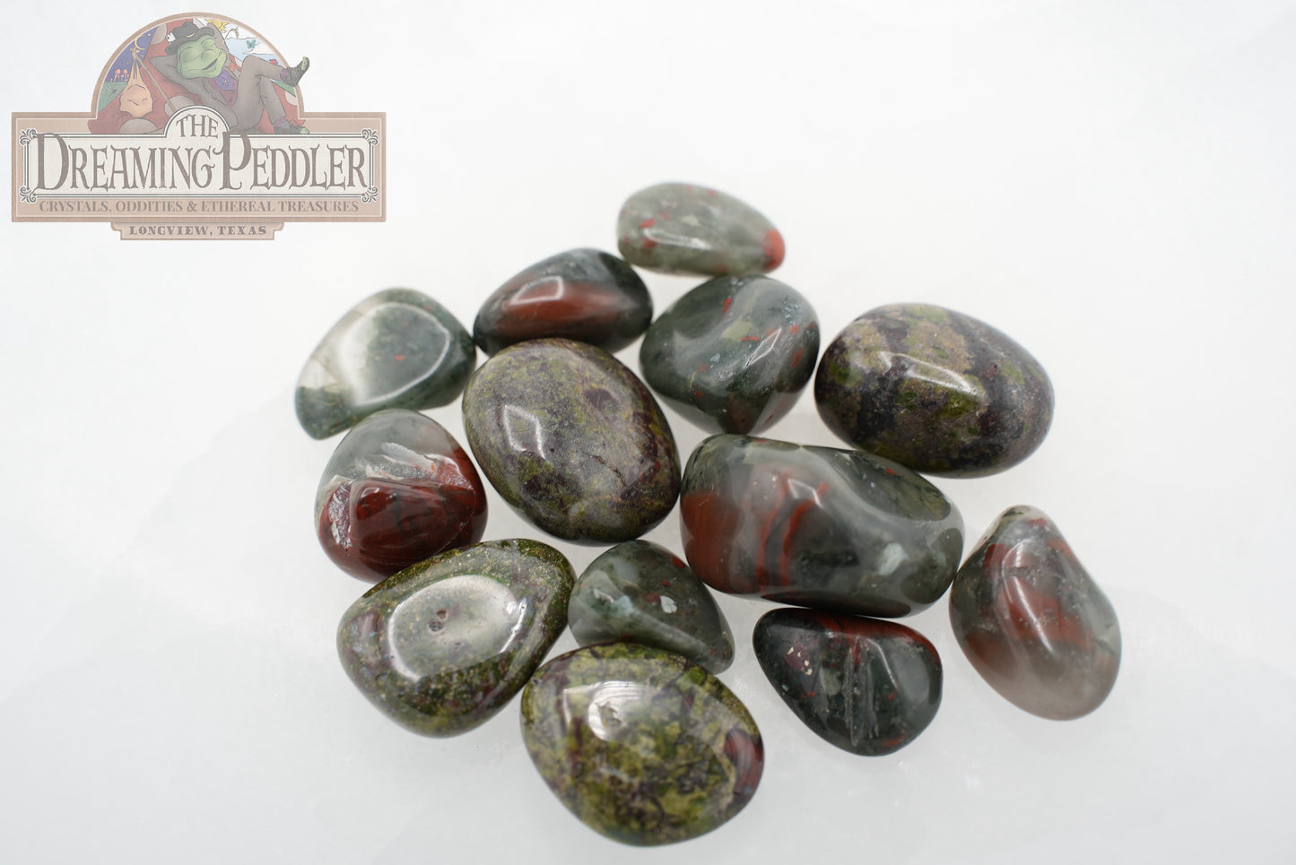 Natural, Hand-Selected Bloodstone Tumbled Stone Individual Pieces