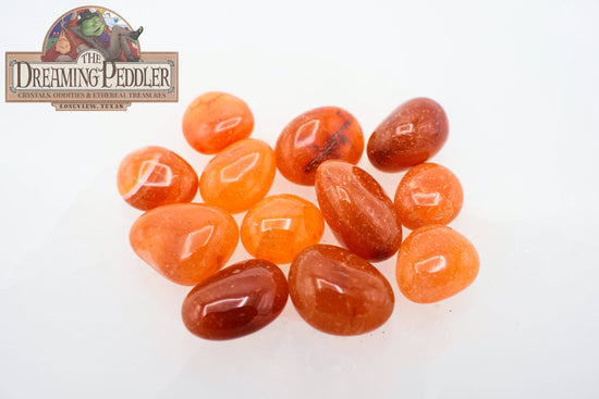 Natural, Hand-Selected Carnelian Tumbled Stone Individual Pieces