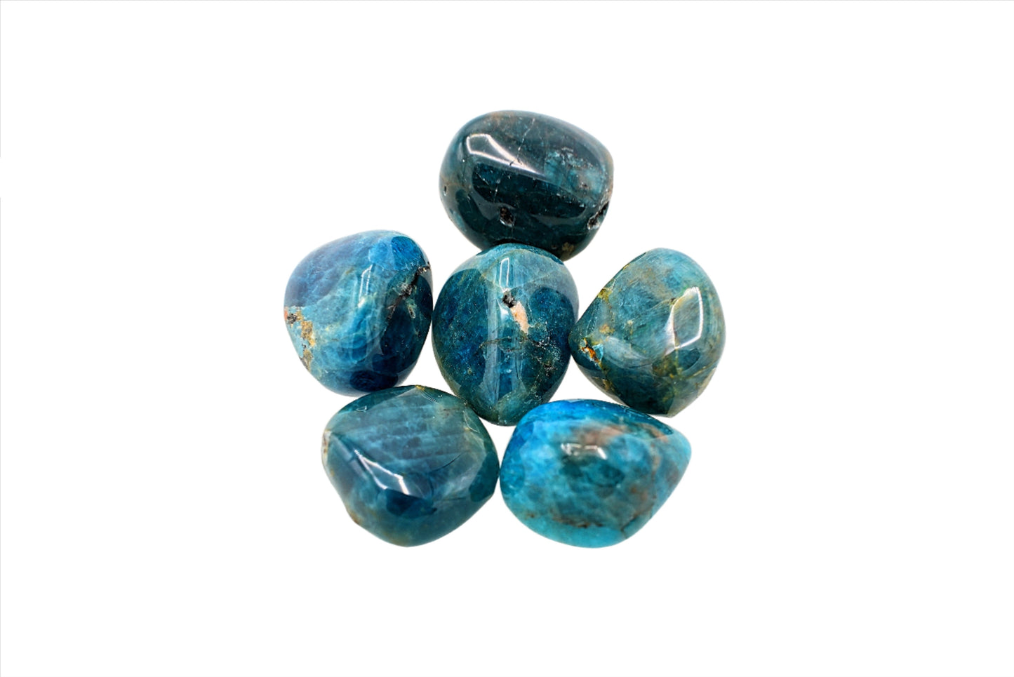 Natural, Hand-Selected Blue Apatite Tumbled Stone Individual Pieces