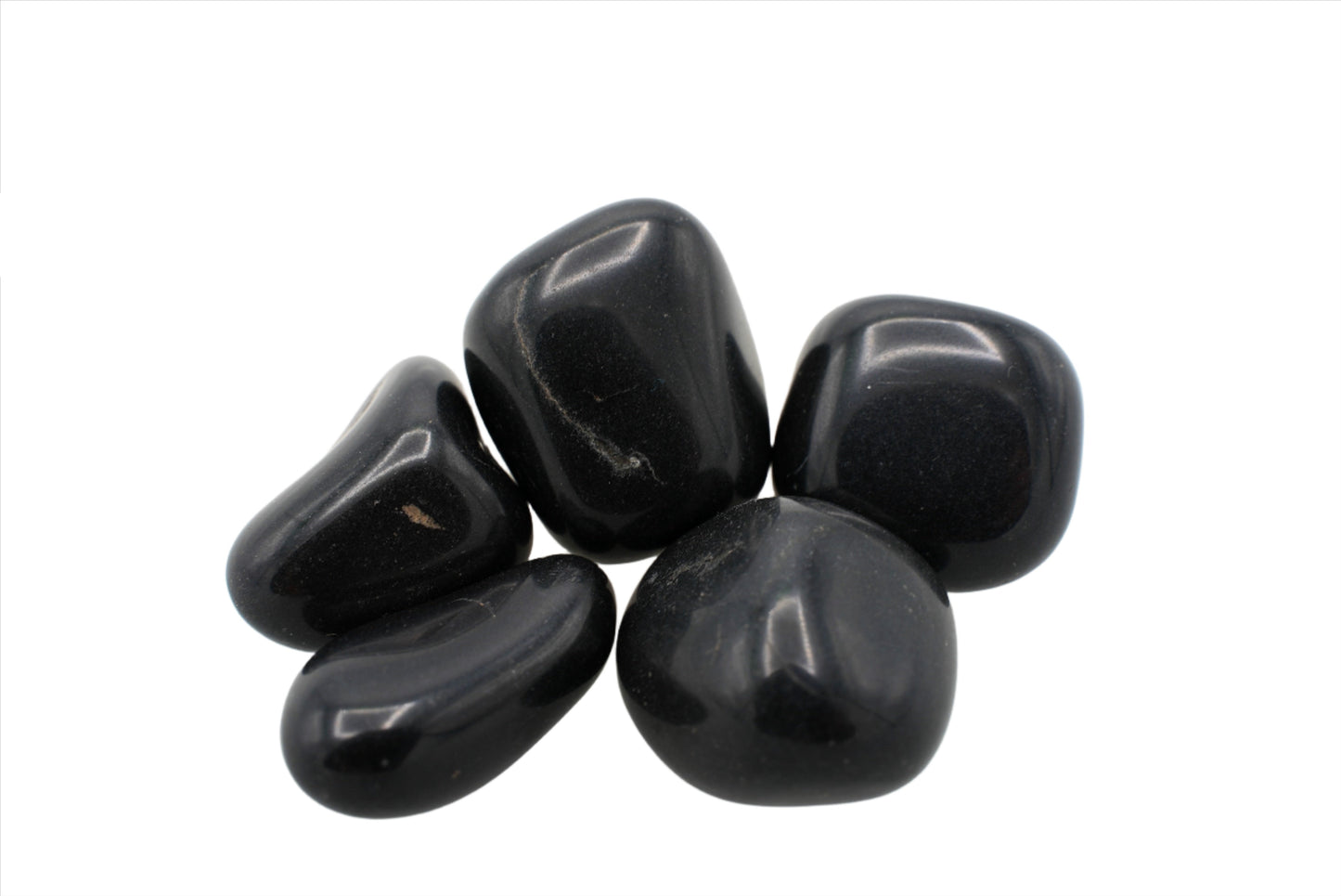 Natural, Hand-Selected Black Onyx Tumbled Stone Individual Pieces