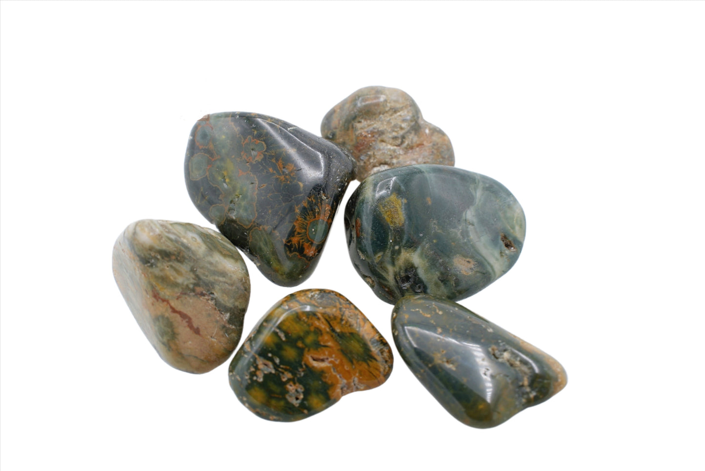 Natural, Hand-Selected Ocean Jasper Tumbled Stone Individual Pieces