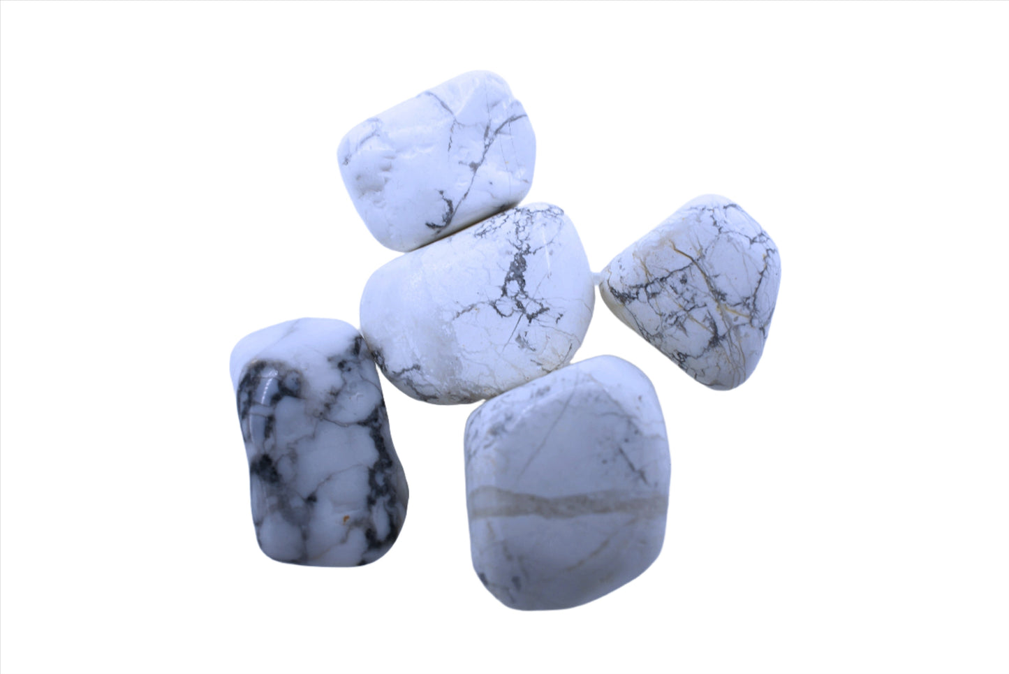 Natural, Hand-Selected Howlite Tumbled Stone Individual Pieces